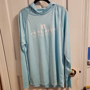 Momentum Blue Green Aruba Dutch Caribbean Long Sleeve Performance Hoodie 50+UV